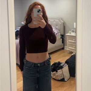 Elegant Maroon Cropped Sweater